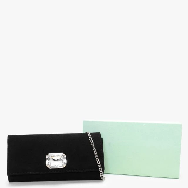 Natalia Black Suede Jewelled Evening Bag 2 Natalia Black Suede Jewelled Evening Bag - Image 2