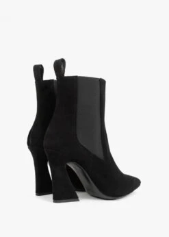 Nelsea Black Suede Shaped Heel Ankle Boots -Daniel Footwear Shop nelsea p133879 199420 image