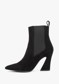 Nelsea Black Suede Shaped Heel Ankle Boots -Daniel Footwear Shop nelsea p133879 199421 image