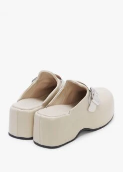 Nevio Cream Leather Flatform Clogs -Daniel Footwear Shop nevio p135377 195649 image