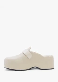 Nevio Cream Leather Flatform Clogs -Daniel Footwear Shop nevio p135377 195650 image