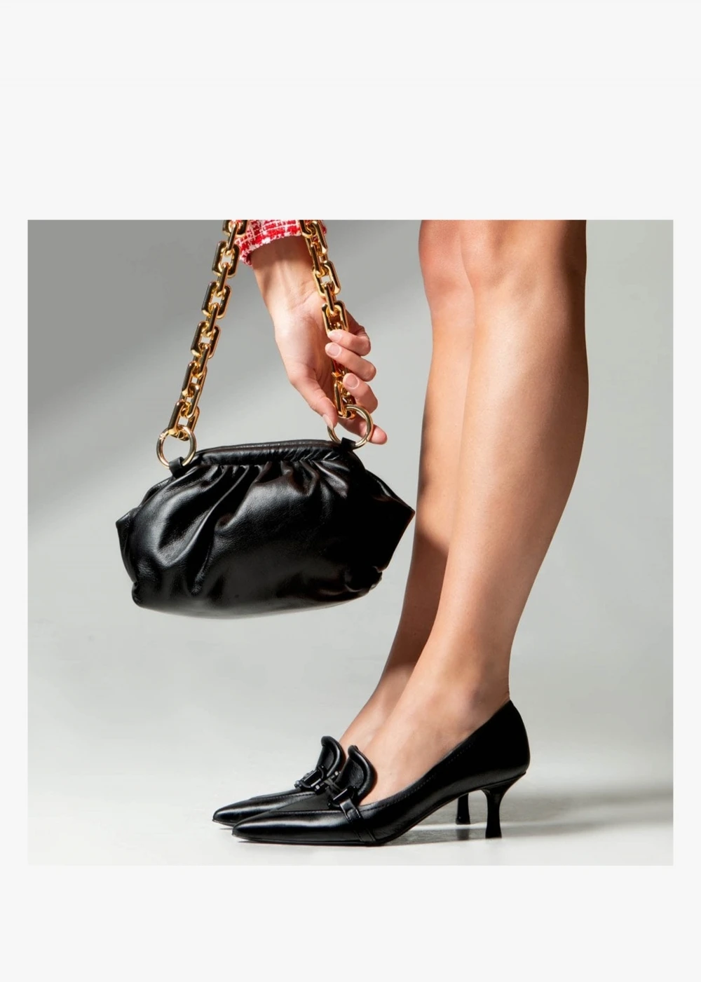 Nobuck Black Leather Kitten Heel Court Shoes 2 Nobuck Black Leather Kitten Heel Court Shoes - Image 2