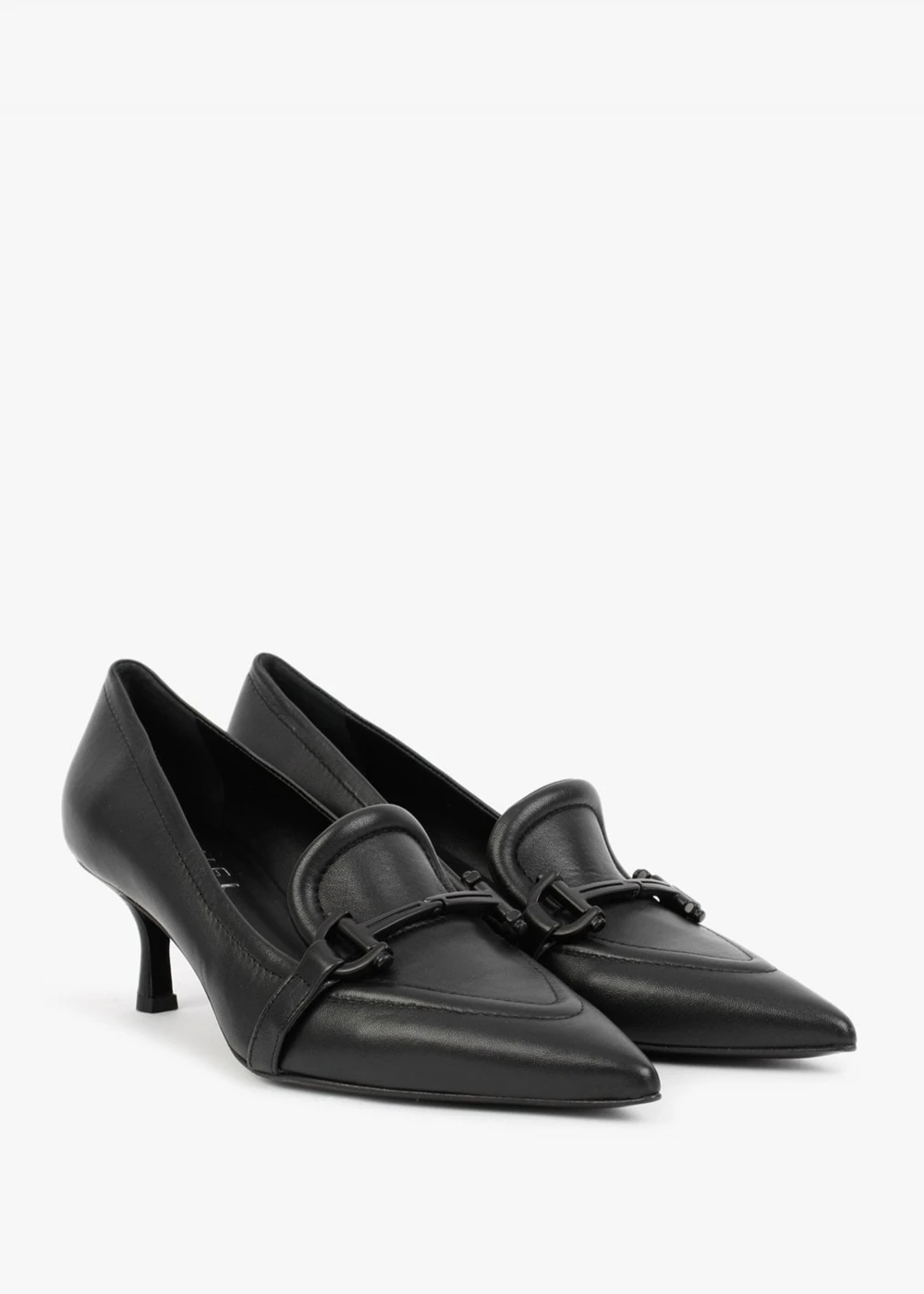 Nobuck Black Leather Kitten Heel Court Shoes 3 Nobuck Black Leather Kitten Heel Court Shoes - Image 3