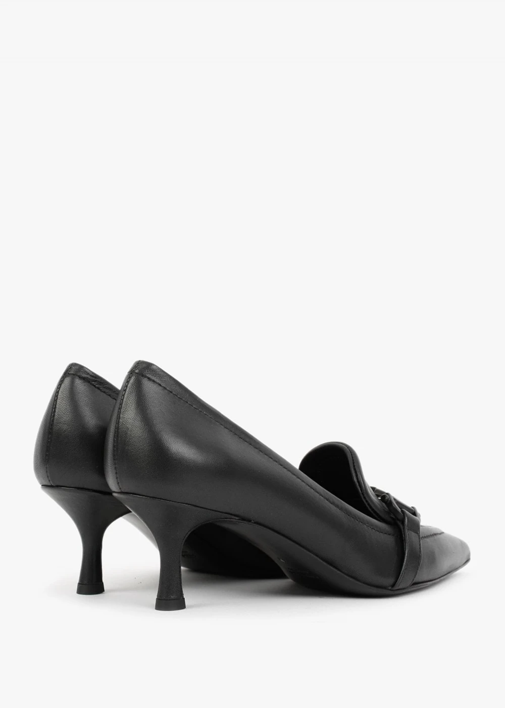 Nobuck Black Leather Kitten Heel Court Shoes 4 Nobuck Black Leather Kitten Heel Court Shoes - Image 4
