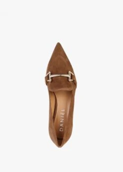 Nobuck Tan Suede Kitten Heel Court Shoes -Daniel Footwear Shop nobuck p133884 197352 image