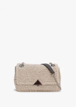 Emporio Armani Noelle Natural Dark Brown Woven Cross-Body Bag