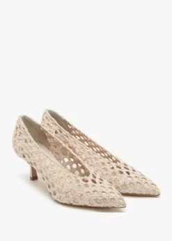 Nokit Beige Leather Woven Court Shoes -Daniel Footwear Shop nokit p134912 194808 image