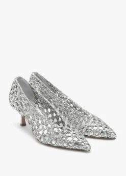 Nokit Silver Leather Woven Court Shoes -Daniel Footwear Shop nokit p135497 195871 image