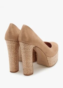 Nowo Beige Suede Raffia Platform Court Shoes -Daniel Footwear Shop nowo p134918 194823 image