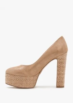 Nowo Beige Suede Raffia Platform Court Shoes -Daniel Footwear Shop nowo p134918 194824 image