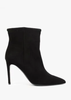 Nully Black Suede High Heel Ankle Boots