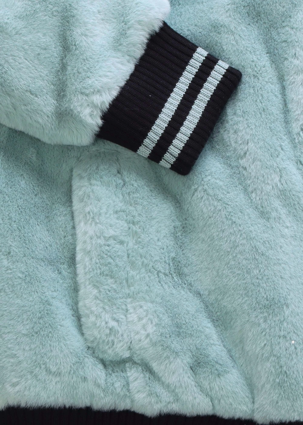 Oakwood Elvira Blue Faux Fur Bomber Jacket 3 Oakwood Elvira Blue Faux Fur Bomber Jacket - Image 3