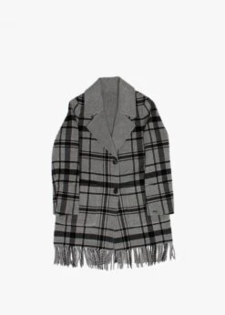 Oakwood Fabienne Grey Reversible Fringed Coat