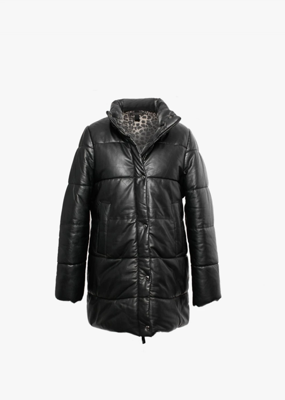 Oakwood Fame Black Leather Fur Hooded Coat 2 Oakwood Fame Black Leather Fur Hooded Coat - Image 2