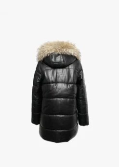 Oakwood Fame Black Leather Fur Hooded Coat 5 Oakwood Fame Black Leather Fur Hooded Coat -Daniel Footwear Shop oakwood fame p124684 201884 image