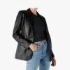 Oakwood Meg Black Leather Blazer