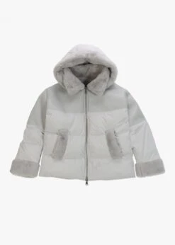 Oakwood Mina Grey Multi Textile Bomber Jacket