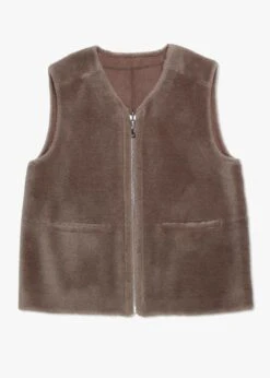 Oakwood Signature Taupe Faux Fur Reversable Gillet