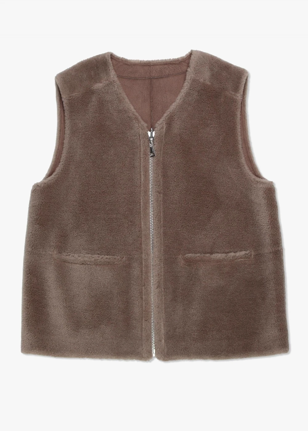 Oakwood Signature Taupe Faux Fur Reversable Gillet 1 Oakwood Signature Taupe Faux Fur Reversable Gillet