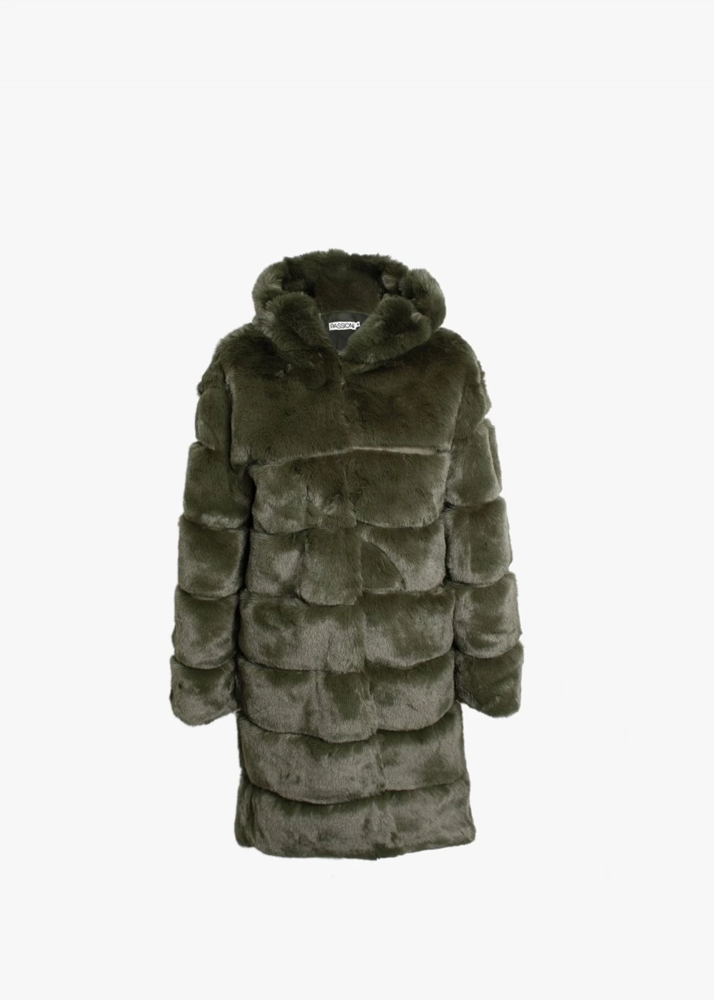 Green Faux Fur Long Line Hooded Coat 1 Green Faux Fur Long Line Hooded Coat