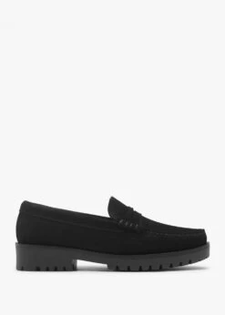 Petunia Black Suede Loafers