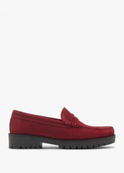 Petunia Burgundy Suede Loafers