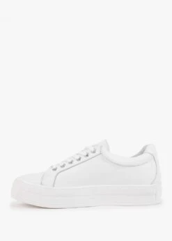 Piccadilly Circus White Leather Flatform Trainers -Daniel Footwear Shop piccadilly circus p79999 202851 image