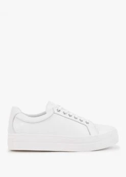 Piccadilly Circus White Leather Flatform Trainers -Daniel Footwear Shop piccadilly circus p79999 202853 image