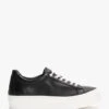 Piccadilly Circus Black Leather Flatform Trainers