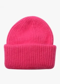 Pink Cashmere Blend Beanie Hat