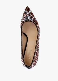 Polly Black Suede Red Multi Embellished Court Shoes -Daniel Footwear Shop polly p125102 202865 image