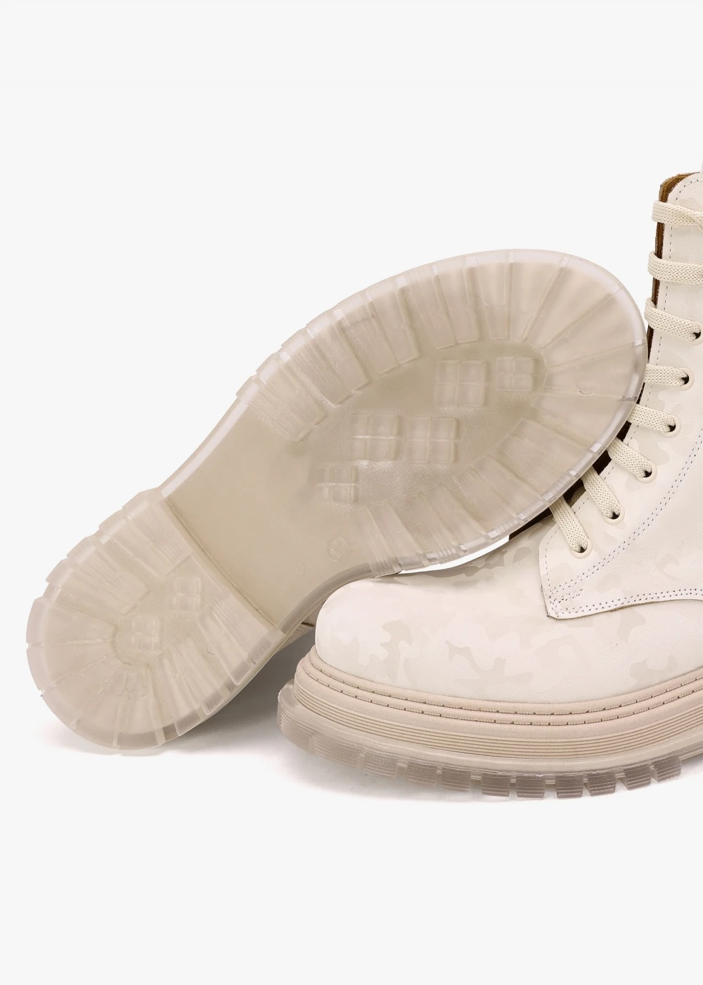 Rammie White Leather Camo Ankle Boots 5 Rammie White Leather Camo Ankle Boots - Image 5