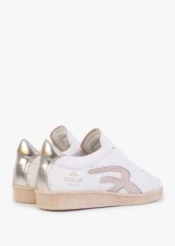 Replay Murray Off White Pink Leather Trainers -Daniel Footwear Shop replay murray sneaker p131339 202293 image