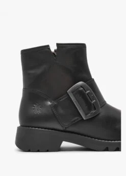 Fly London Rily Black Leather Buckle Ankle Boots -Daniel Footwear Shop rily black leather buckle ankle boots p136004 200862 image
