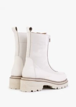 Rippy White Leather Front Zip Ankle Boots -Daniel Footwear Shop rippy p133946 197407 image