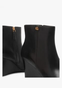 Shaley Black Leather Wedge Ankle Boots -Daniel Footwear Shop rl shaley p138537 201363 image