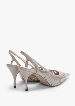 Sabrina Nude Patent Leather Sling Back Heeled Shoes -Daniel Footwear Shop sabrina p134919 196808 image