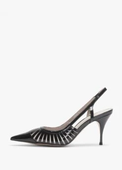 Sabrina Black Patent Leather Sling Back Heeled Shoes -Daniel Footwear Shop sabrina p134920 196814 image