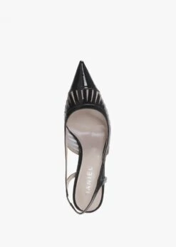 Sabrina Black Patent Leather Sling Back Heeled Shoes -Daniel Footwear Shop sabrina p134920 196815 image