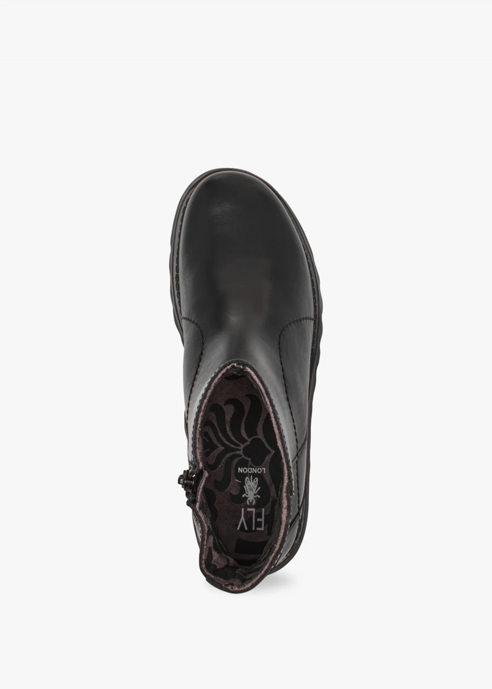 Fly London Sagu Black Leather Low Wedge Ankle Boots 4 Fly London Sagu Black Leather Low Wedge Ankle Boots - Image 4