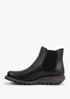 Fly London Salv Black Pebbled Leather Wedge Chelsea Boots -Daniel Footwear Shop salv black pebbled leather wedge chelsea boots p125156 202096 image