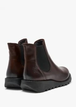 Fly London Salv Wine Black Leather Wedge Chelsea Boots -Daniel Footwear Shop salv p135634 200091 image