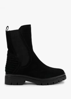 Sana Black Suede High Shaft Chelsea Boots
