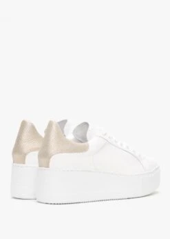 Scramble Gold Leather Flatform Trainers -Daniel Footwear Shop scramble p122203 202878 image