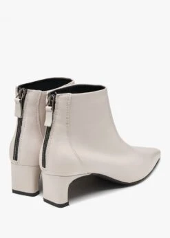 Sedda White Leather Low Heel Ankle Boots -Daniel Footwear Shop sedda p135836 200517 image