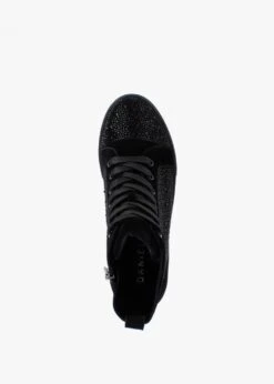 Sellish Black Suede Crystal Embellished High Top Trainers -Daniel Footwear Shop sellish p132517 198933 image