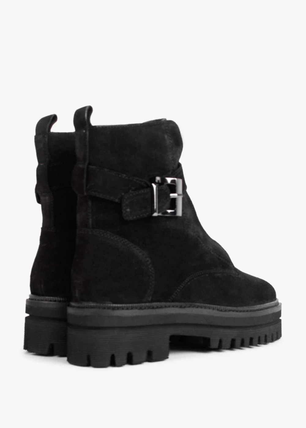 Serena Black Suede Military Ankle Boots 3 Serena Black Suede Military Ankle Boots - Image 3