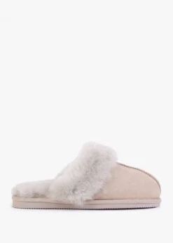 Shut Taupe Sheepskin Twinface Slippers