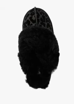 Shut Black Leopard Sheepskin Twinface Slippers -Daniel Footwear Shop shut p122153 202890 image