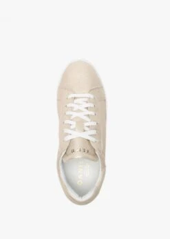 Sibley Gold Leather Perforated Flatform Trainers -Daniel Footwear Shop sibley perf p118205 202429 image